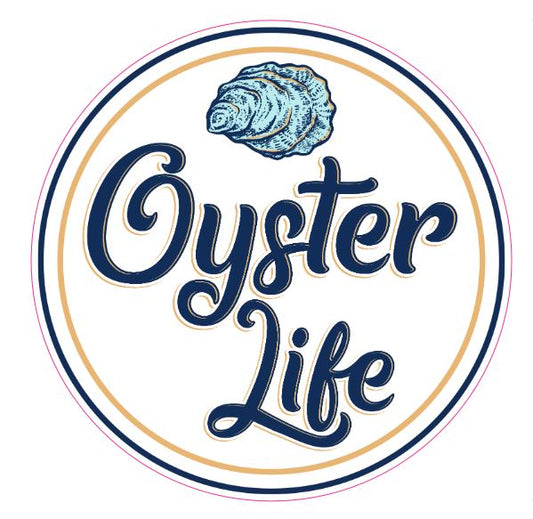 4.5 inch Round Oyster Life Window Sticker